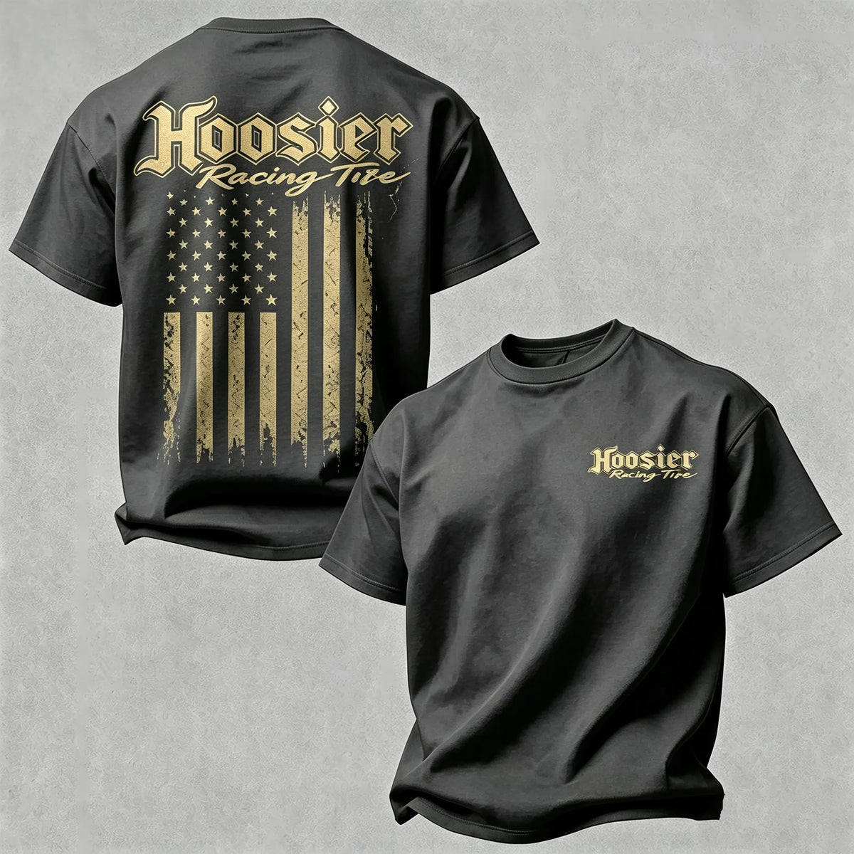 Retro American Flag Racing Print T-Shirt