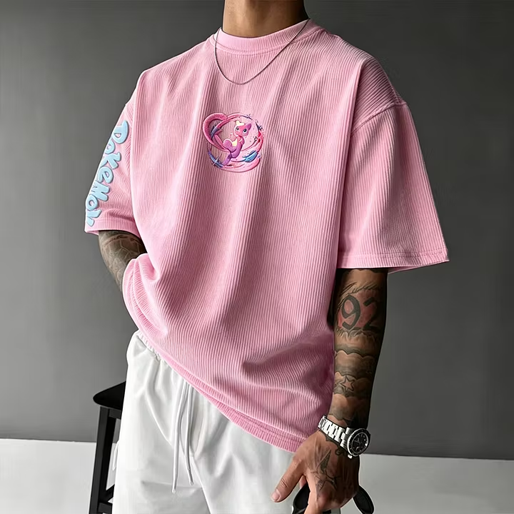 Pokémon Unisex Anime Inspired Vintage Corduroy T-Shirt