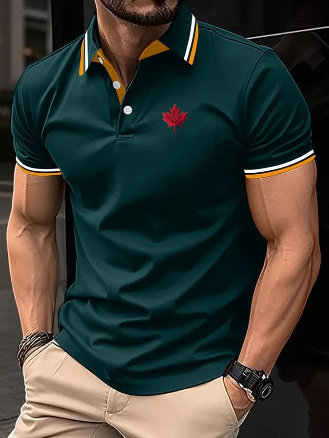 Men'S Casual Classic Pattern Polo Shirt