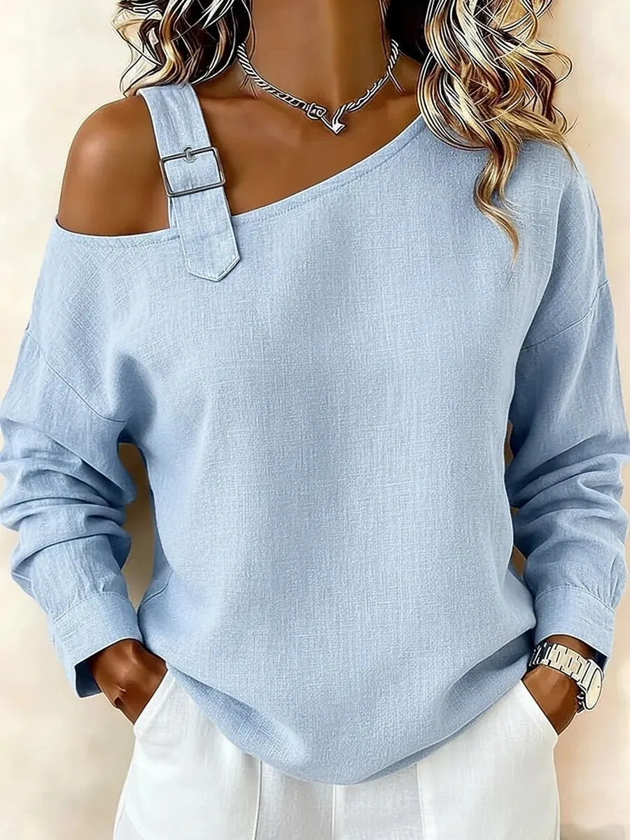 CLEARANCE SALE🌿 Women's Blouse Off The Shoulder Tops Casual Long Sleeve Off Shoulder Long Tops