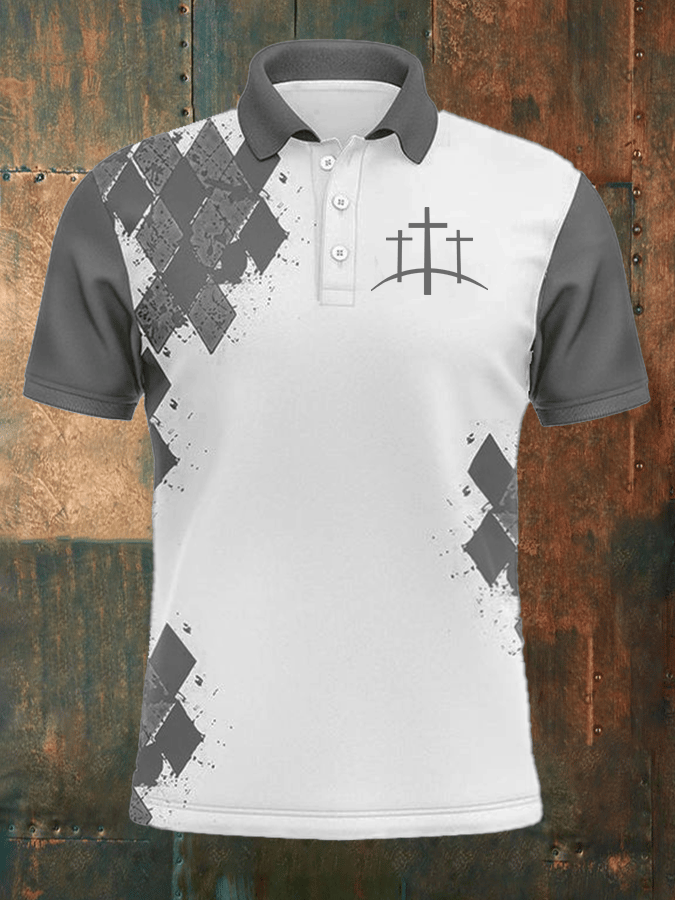Men's Faith Printed Casual Polo Shirt