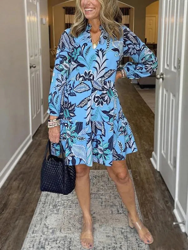 NEW🔥 V Neck Floral Vintage Print Dress