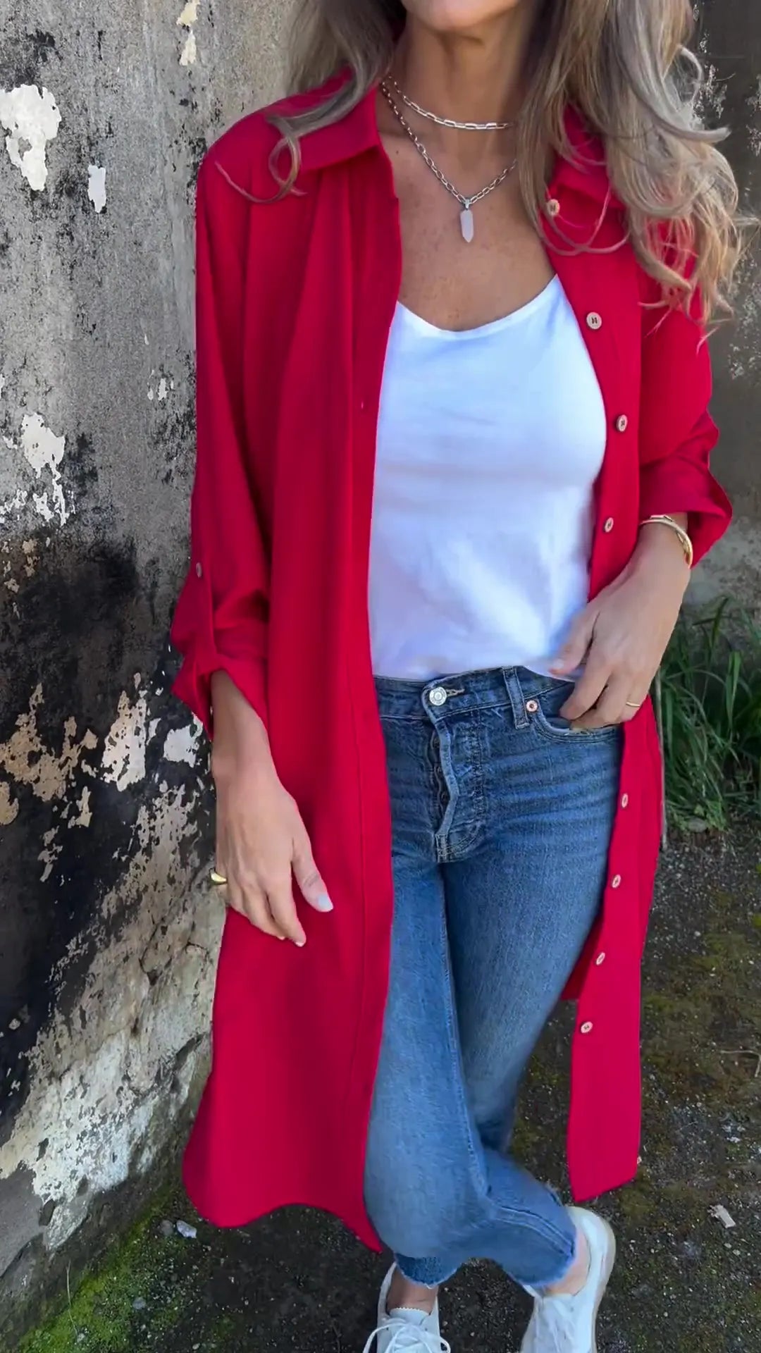 🔥LAST DAY 49% OFF🔥Women's Casual Lapel Solid Color Shirt Coat