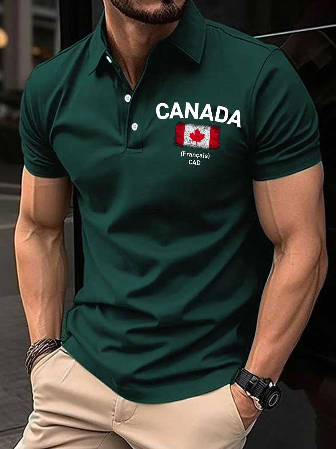 Men's Canada print polo shirt