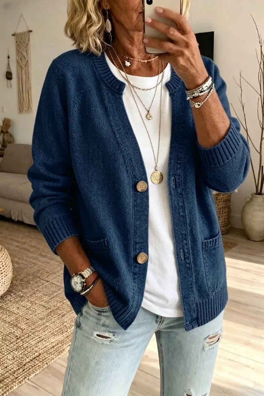 CLEARANCE SALE🔥 V-Neck Button-Front Knit Cardigan: As Comfortable as a Cloud