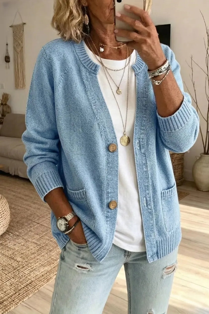 CLEARANCE SALE🔥 V-Neck Button-Front Knit Cardigan: As Comfortable as a Cloud