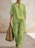 New Arrivals🔥 Women's Casual Cozy Minimalist Linen Two-piece Set