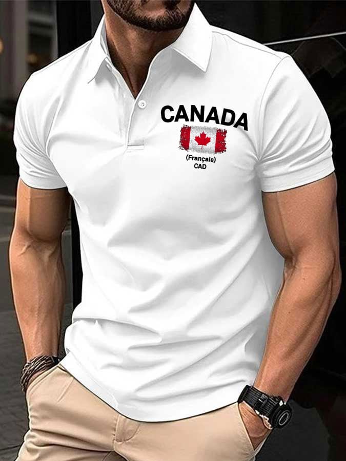 Men's Canada print polo shirt