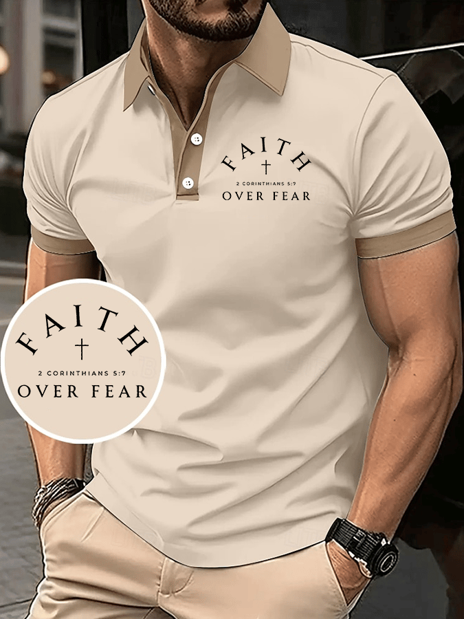 Men's Faith Printed Casual Polo Shirt