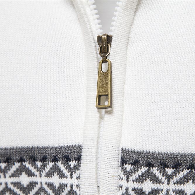 Men's Contrast Color Stand Collar Zip Long Sleeve Fleece Sweatshirt