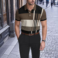Men's Printed Short Sleeve Polo Shirt 2506000047