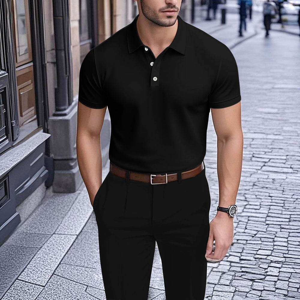 Men's Printed Short Sleeve Polo Shirt 2506000048