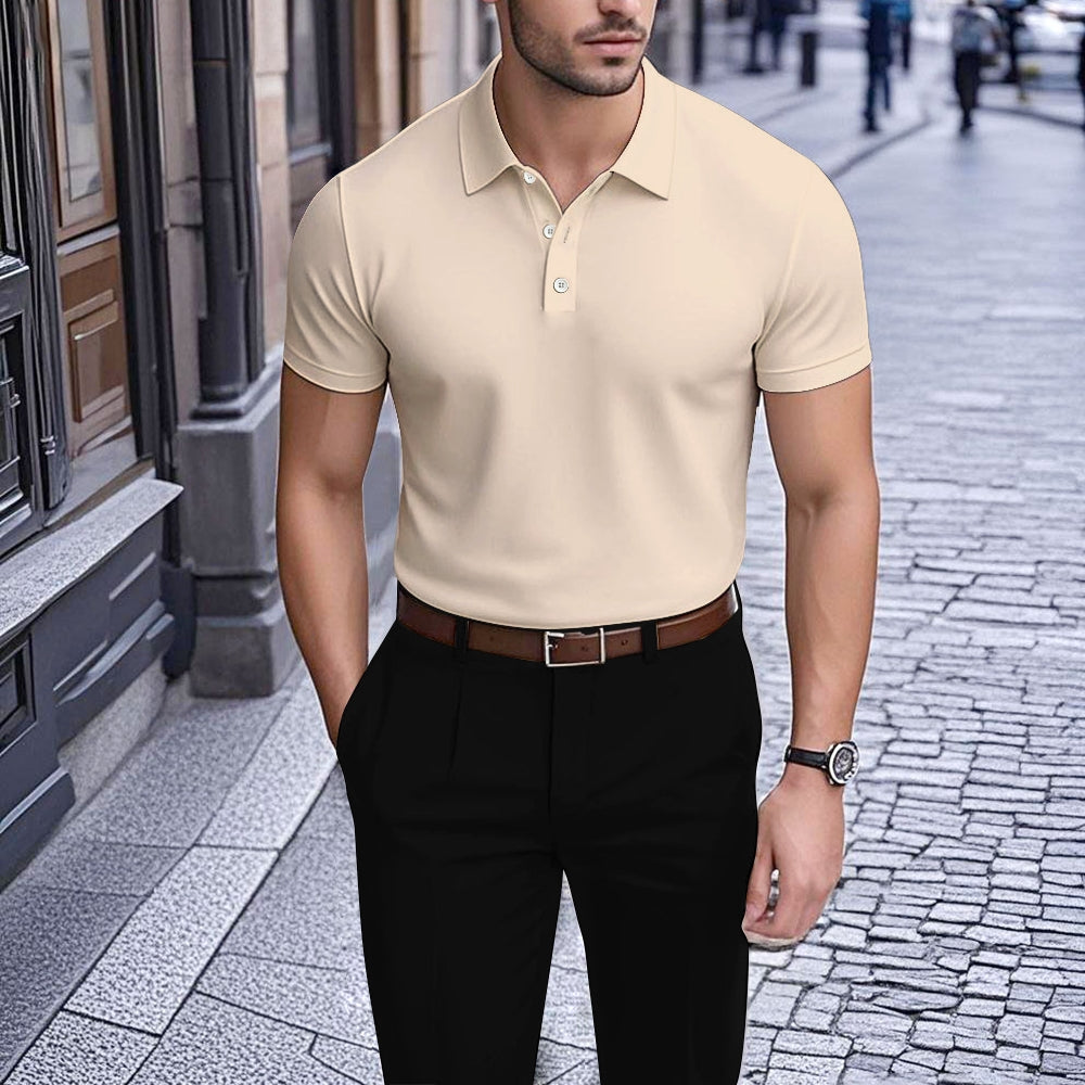 Men's Printed Short Sleeve Polo Shirt 2506000051