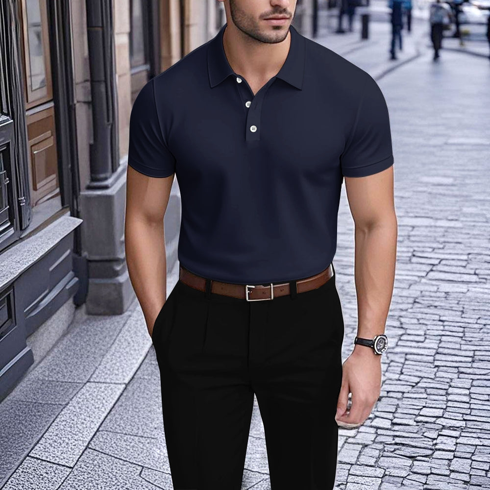 Men's Printed Short Sleeve Polo Shirt 2506000052