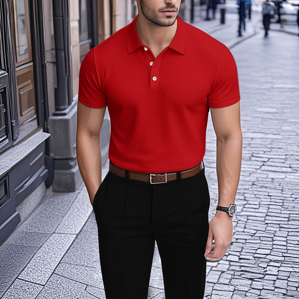 Men's Printed Short Sleeve Polo Shirt 2506000054
