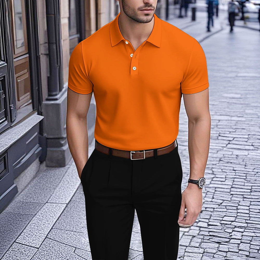 Men's Printed Short Sleeve Polo Shirt 2506000057
