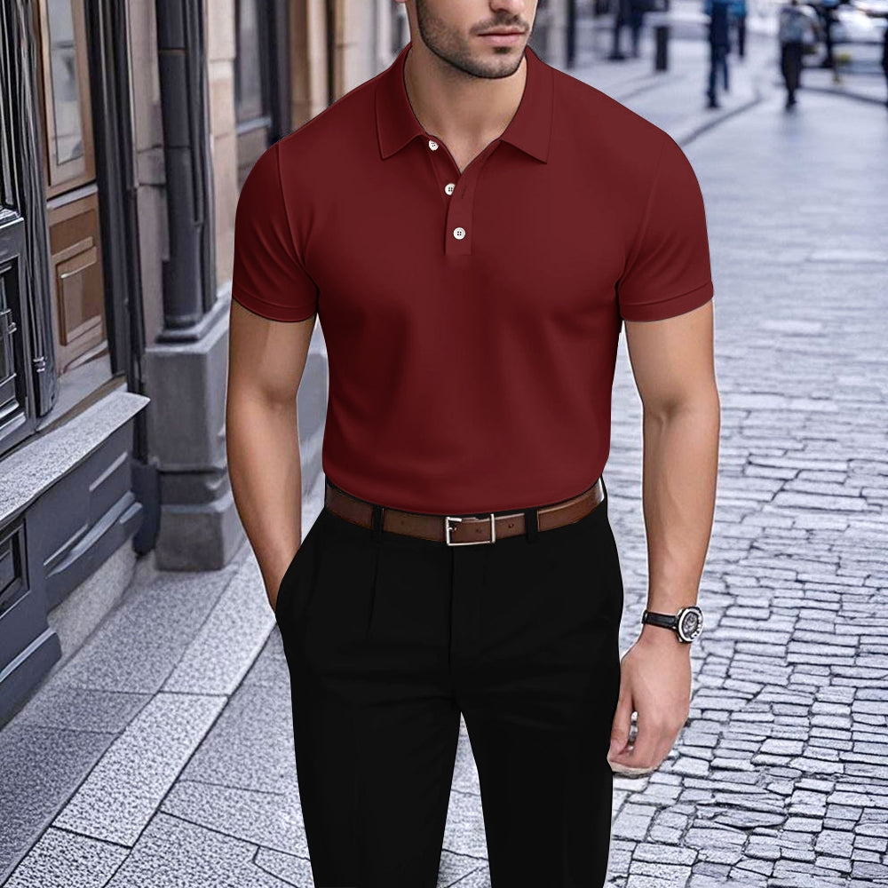 Men's Printed Short Sleeve Polo Shirt 2506000058