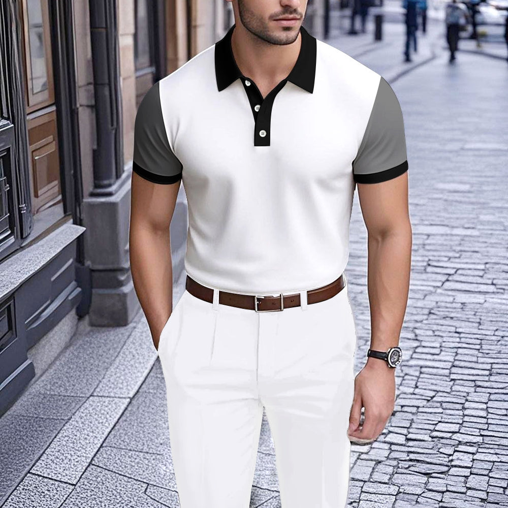 Men's Printed Short Sleeve Polo Shirt 2506000092