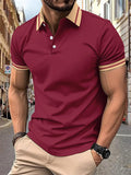 Men's Casual Contrast Trim Polo Shirt