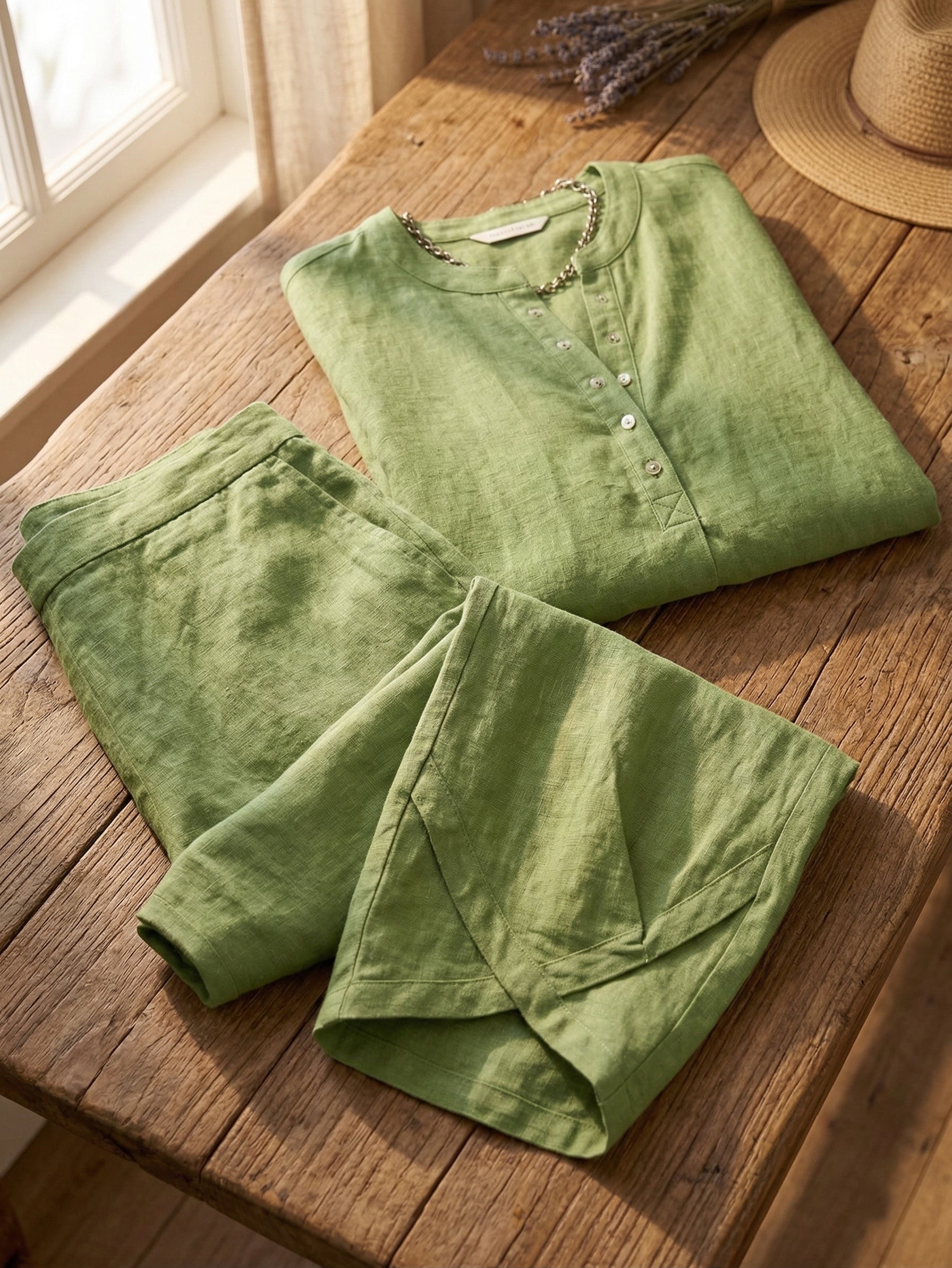 New Arrivals🔥 Cozy Loose-fit Cotton Linen Two-piece Set