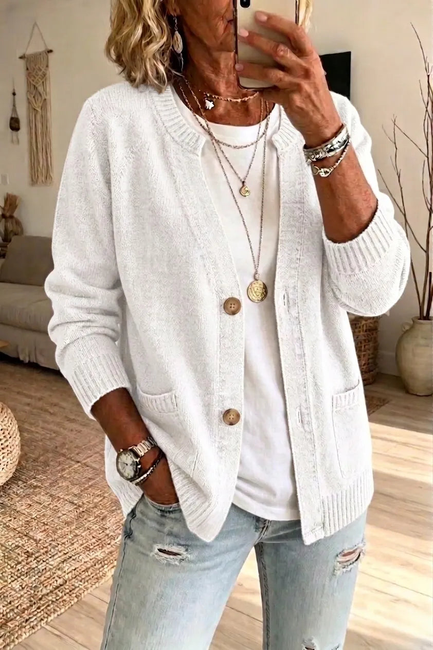 CLEARANCE SALE🔥 V-Neck Button-Front Knit Cardigan: As Comfortable as a Cloud