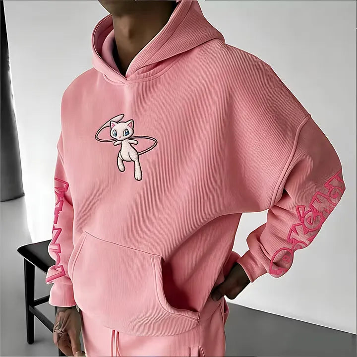 Pokémon Unisex Retro Corduroy Hoodie With Anime-style Graphics