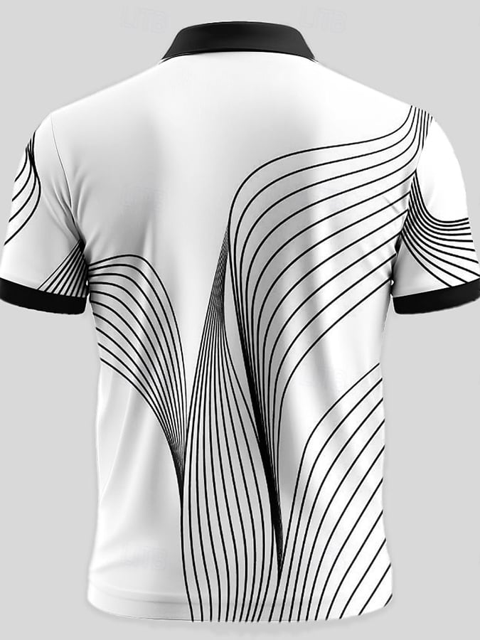 Men's Faith Printed Casual Zip-Up Polo Shirt