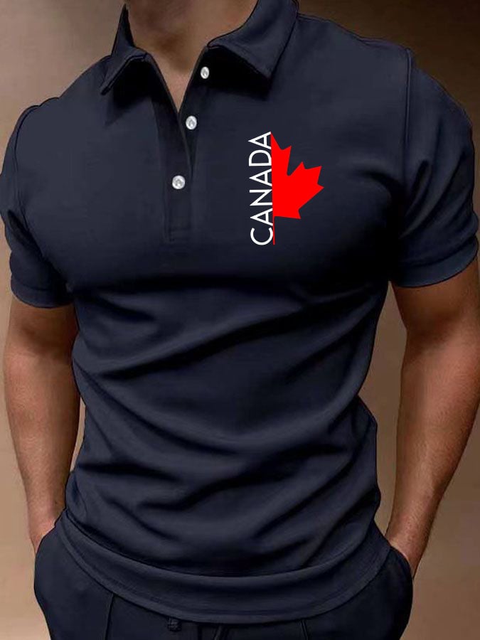 Men's Canada Print Polo Shirt
