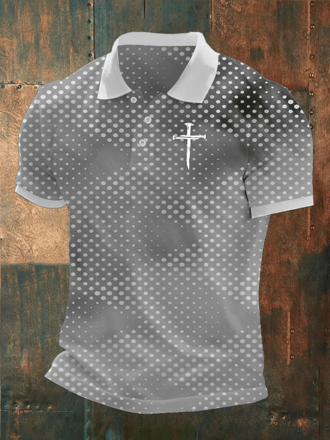 Men's Faith Printed Casual Polo Shirt