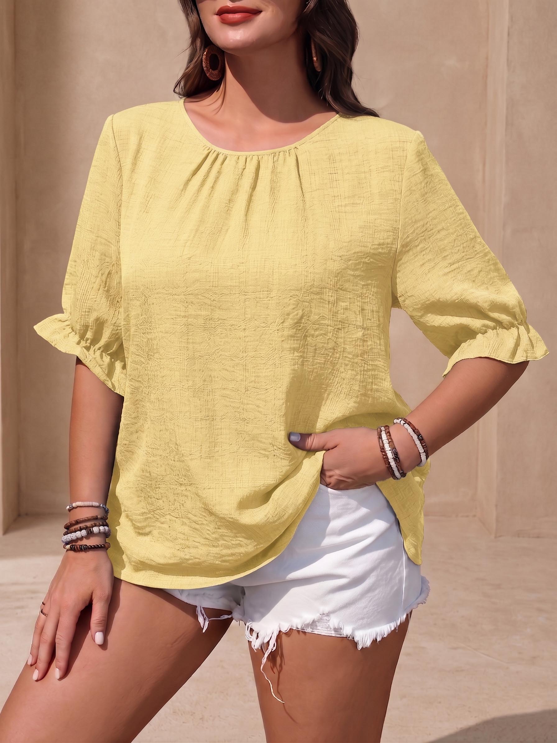 The "Breathe-Easy" Crinkle Linen Blouse