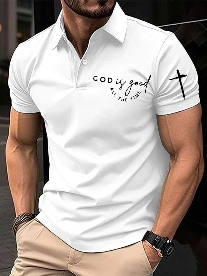 Men's faith print polo shirt
