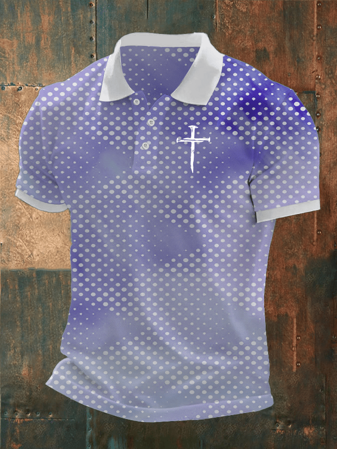 Men's Faith Printed Casual Polo Shirt