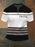 Men's Vintage Faith Print Zip Top