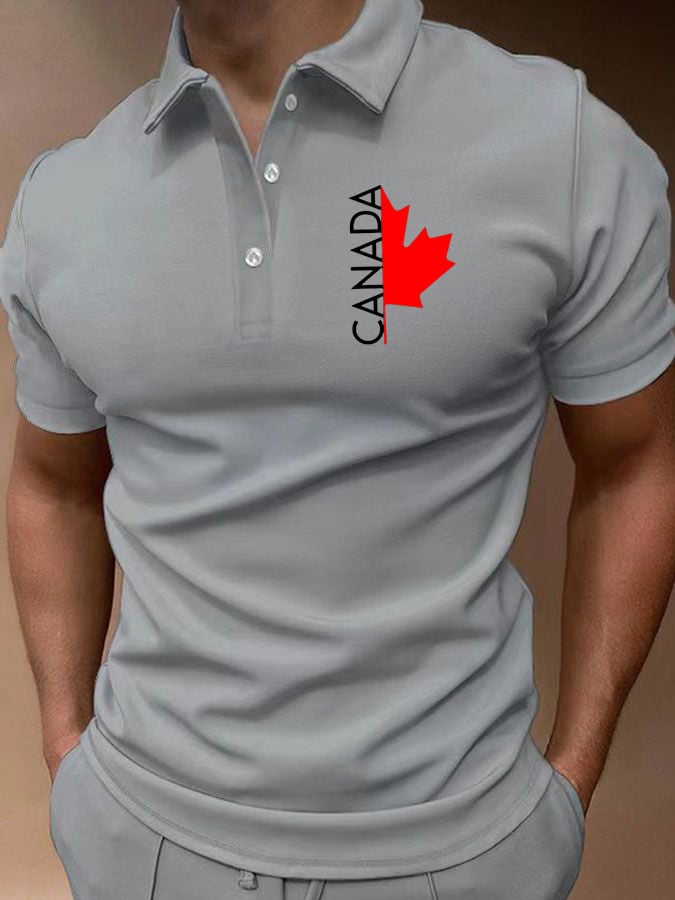 Men's Canada Print Polo Shirt