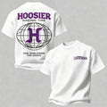Wireframe Earth Letter H Printed Race Car T-shirt