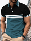 Men's Business Button-Down Short Sleeve Polo Shirt