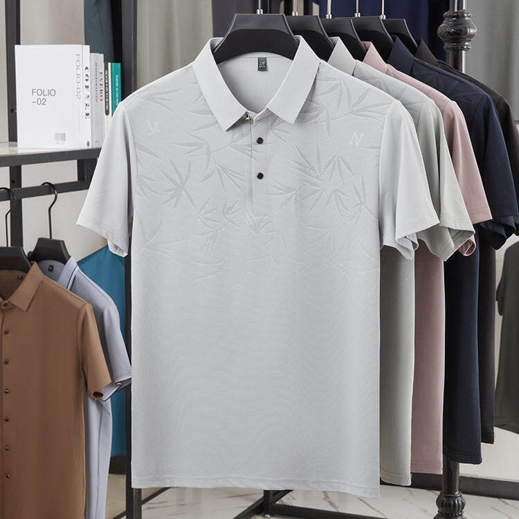 Men's Casual Printed Solid Color Short-Sleeve Polo Shirts (Runs Small | Size Up 1 Size）