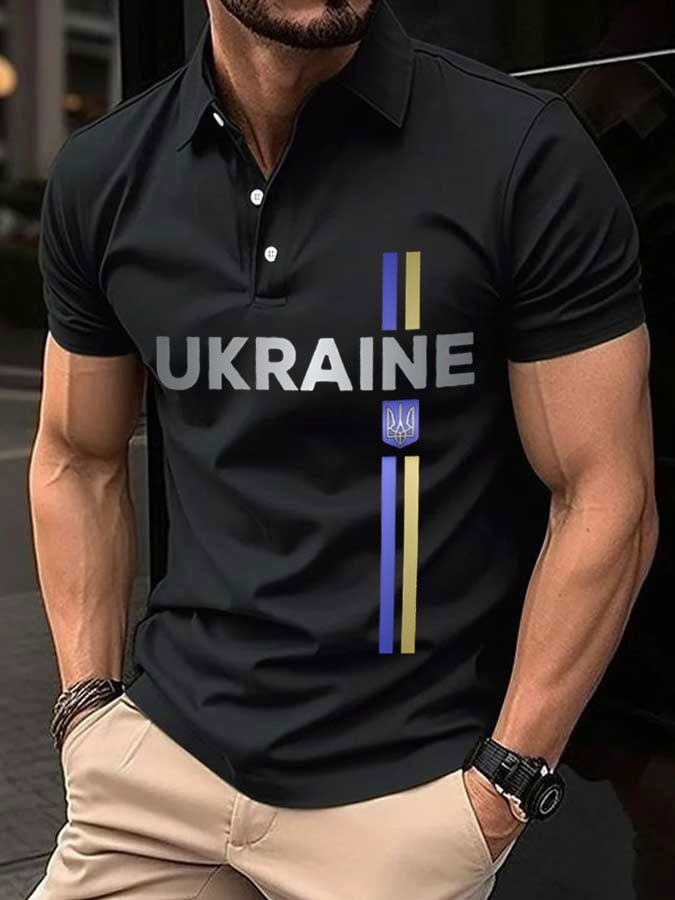 Men's  Ukraine printed polo shirt