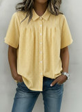 Gingham Pleated Blouse
