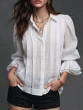 New Arrivals🔥Women's Solid Color Lapel Long Sleeve Casual Loose Linen Cardigan Top