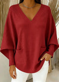 CLEARANCE SALE🔥 Women's Casual Solid Color V-Neck Sweater