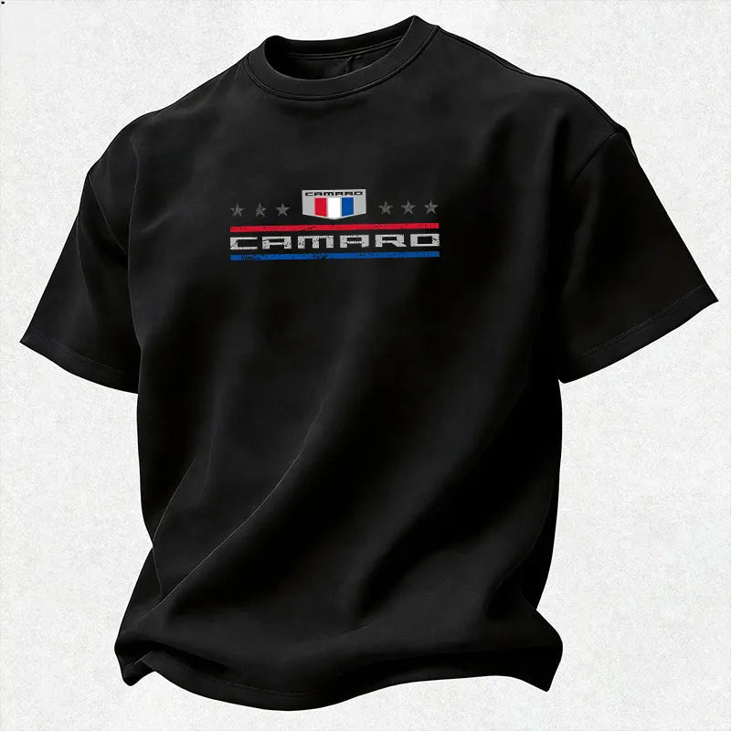CMR Distressed US Flag Heritage Tri-Shield Logo Cotton Print Men's T-Shirt