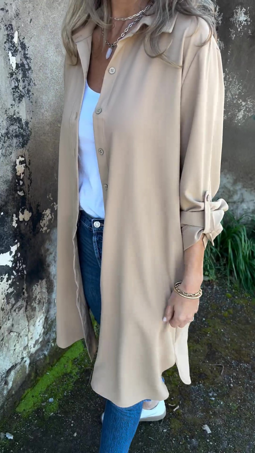 🔥LAST DAY 49% OFF🔥Women's Casual Lapel Solid Color Shirt Coat