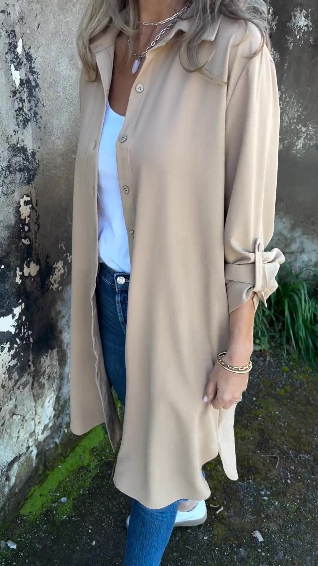 🔥LAST DAY 49% OFF🔥Women's Casual Lapel Solid Color Shirt Coat