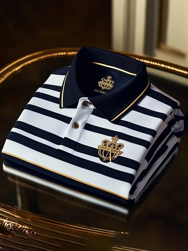 Men's Business Casual Button Short Sleeve Polo Shirt