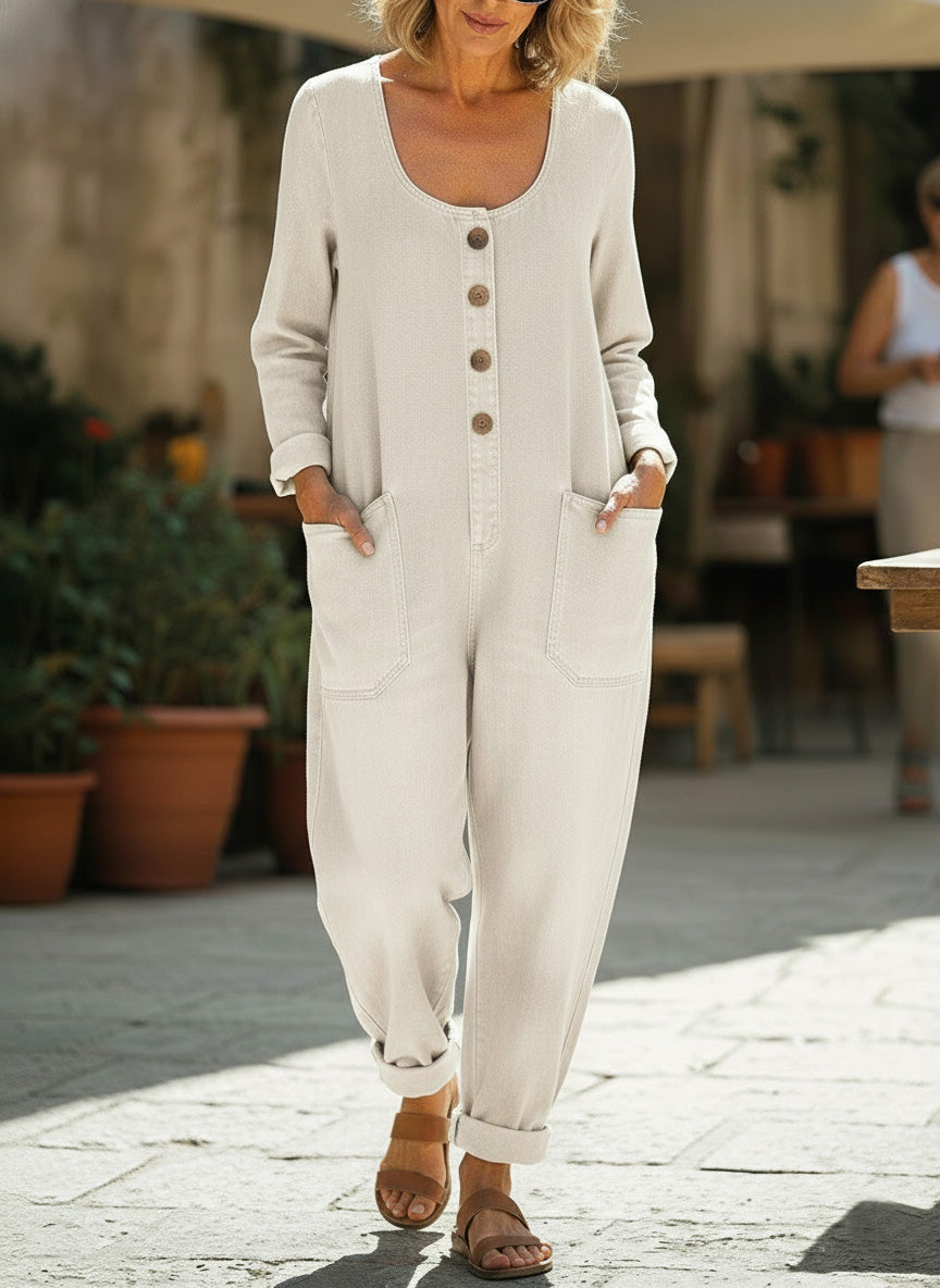 CLEARANCE🔥 Women's Casual Cotton Long Sleeves and Denim Jumpsuit