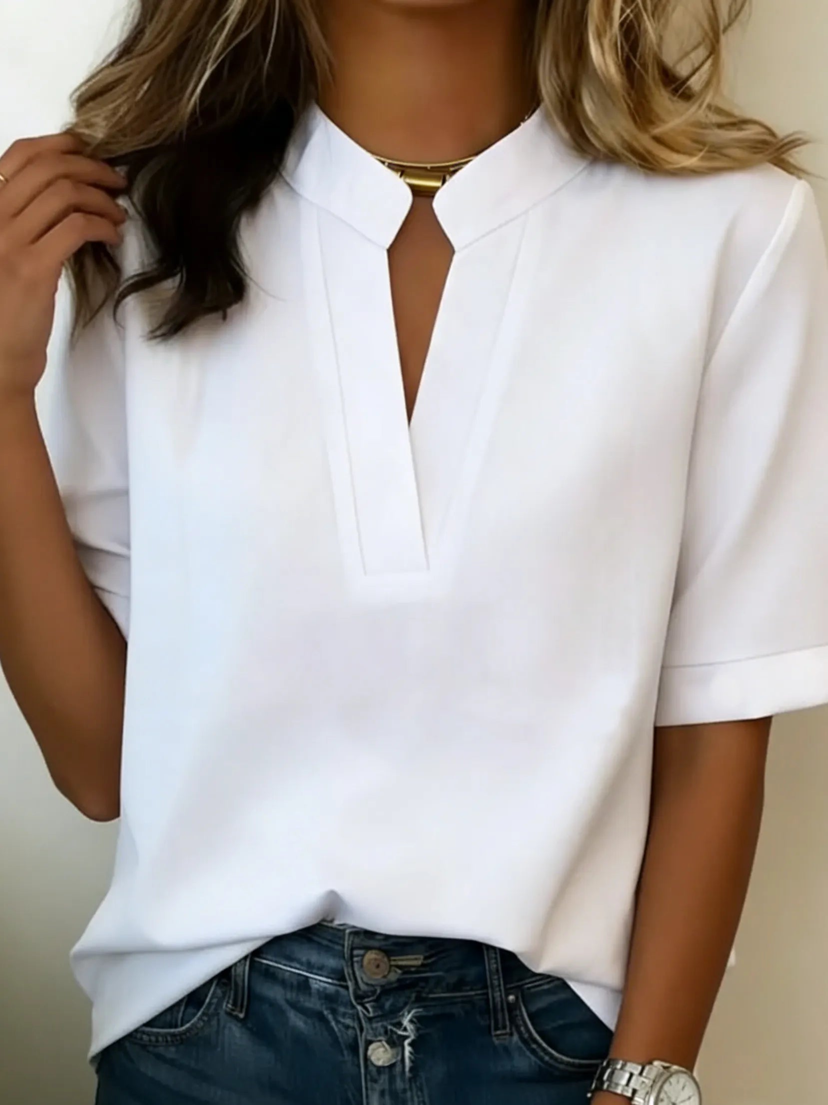 CLEARANCE SALE🔥 Minimalist Basic Loose Cotton And Linen Short-sleeved Shirt
