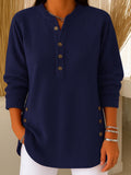 CLEARANCE SALE🔥 Women's Ribbed Button-Detail Henley Top