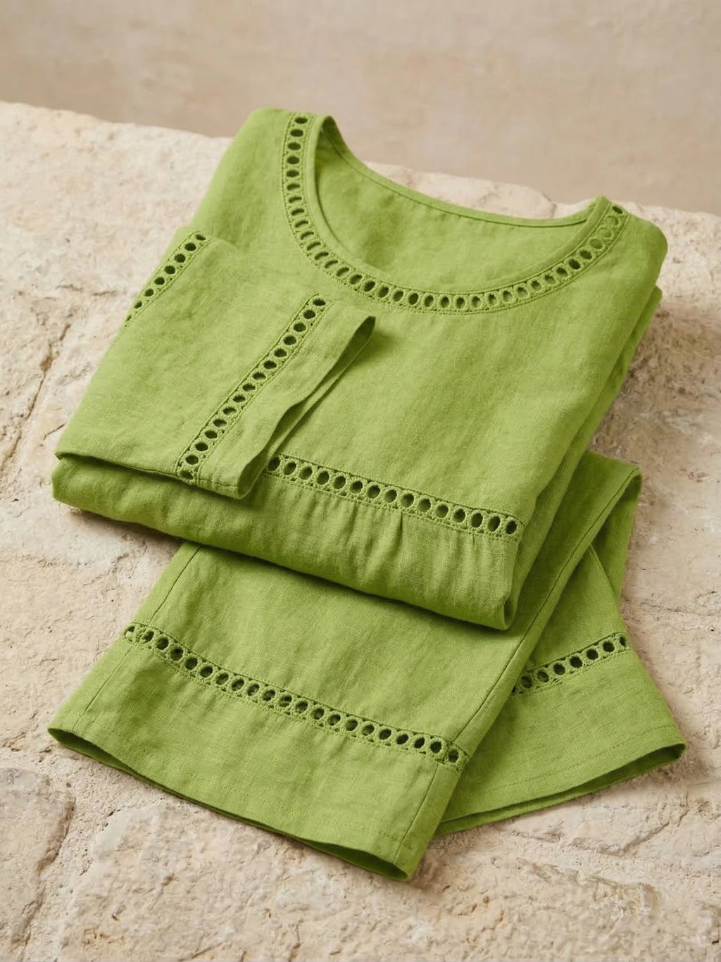 CLEARANCE SALE🔥 The Serendipity Linen Eyelet Two-Piece Set