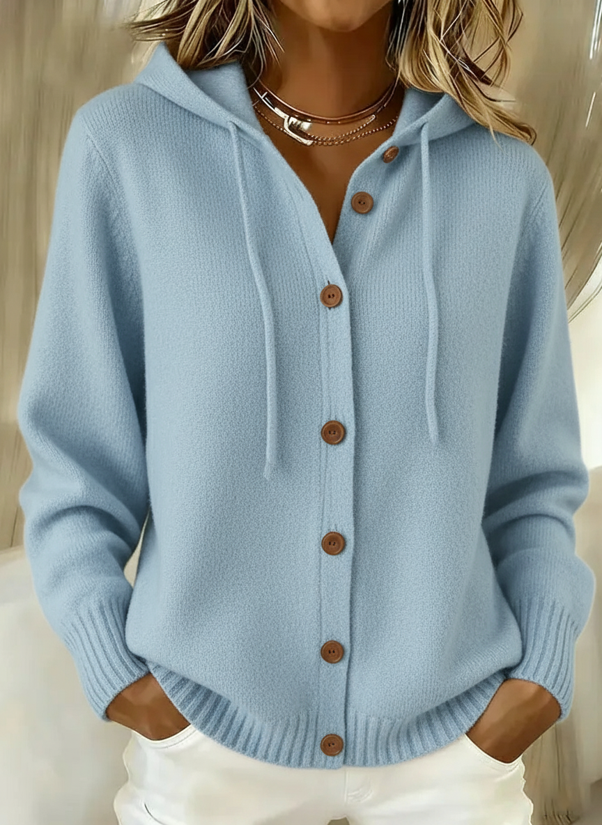 CLEARANCE SALE🔥 Women's Casual Plain Hooded Knit Cardigan